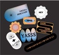 Gradient stickers with quotes. Aesthetic vintage bages Royalty Free Stock Photo